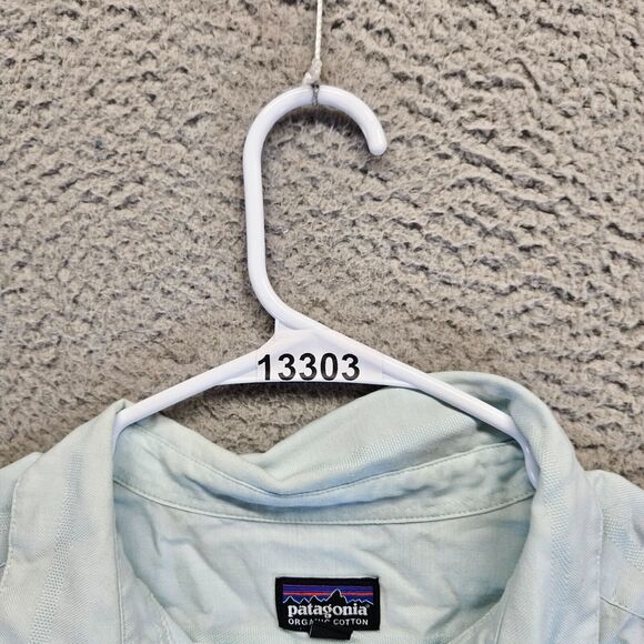 Patagonia Shirt Mens Size XL Blue Organic Cotton‎ Short Sleeve Button Up - Picture 11 of 11